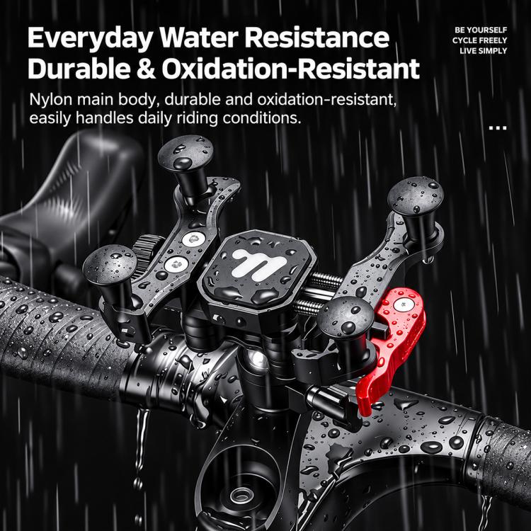 Water-resistant bike phone mount with shockproof holders and raindrop cover
