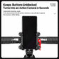 Bike phone mount holding a smartphone on handlebars with four corner grips, black/red bracket.