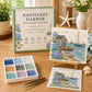 Sea glass art kit with Nantucket Harbor scene, small tile set and step-by-step guide