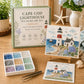 Sea glass art kit with Cape Cod Lighthouse scene, tile set and step-by-step guide