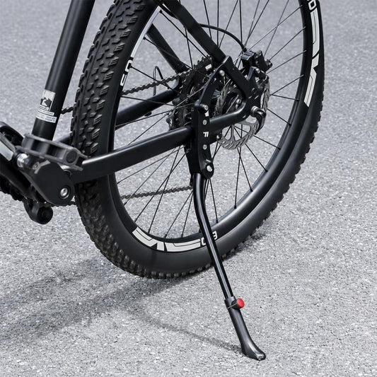 Aluminum mountain bike side kickstand with black rubber foot pad for rear frame