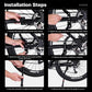 Hands installing adjustable kickstand bracket on a bike frame with clamping hardware