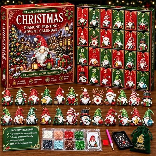 Diamond Painting Advent Calendar, Countdown Calendar DIY Craft Kit, Halloween Gnome, Christmas Gnome, Plant Gnome, Flower Gnome, Ocean Gnome