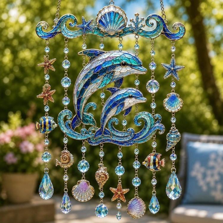 Ocean Acrylic Pendant Sparkling Ocean Garden Ornaments, Acrylic
