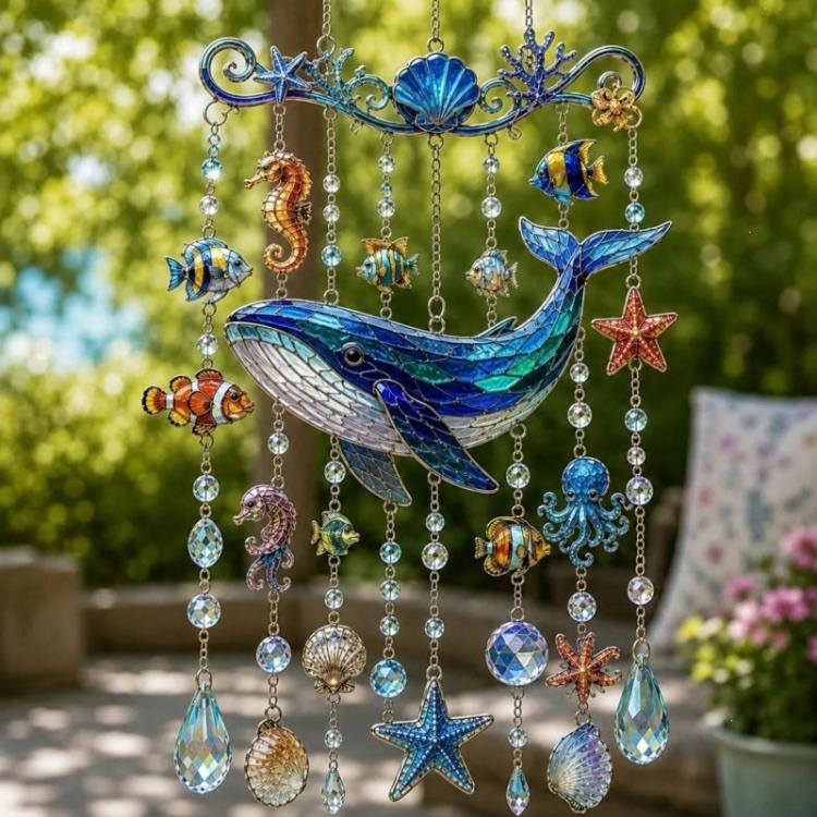Ocean Acrylic Pendant Sparkling Ocean Garden Ornaments, Acrylic