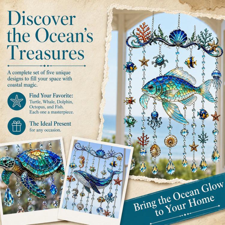 Ocean Acrylic Pendant Sparkling Ocean Garden Ornaments, Acrylic