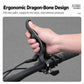 Hand using black bicycle bar end thumb rest with ergonomic dragon-bone grip