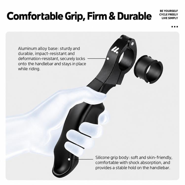 Black silicone bicycle bar end thumb rests with shock-absorbing ergonomic dragon-bone design