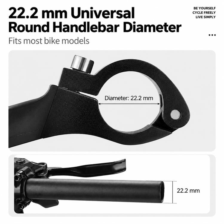 Black universal bicycle bar end thumb rest fits 22.2 mm round handlebar diameter