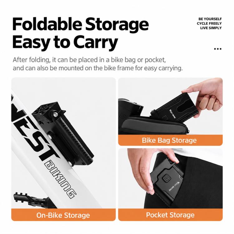 Foldable black crank kickstand for compact on-bike or pocket storage