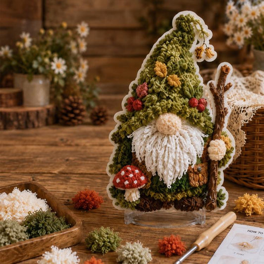 Gnome 3D Fabric Poke Art Kit, Christmas, Forest, Sunflower, Winter, Autumn, Freedom, Lover, Halloween