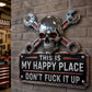Happy Place Garage Wall Sign Wall-mounted Decorative Ornament, Wrought Iron, Acrylic