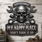 Happy Place Garage Wall Sign Wall-mounted Decorative Ornament, Wrought Iron, Acrylic