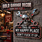 Happy Place Garage Wall Sign Wall-mounted Decorative Ornament, Wrought Iron, Acrylic