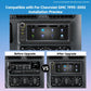 In-dash MP5 player installed in Chevrolet dashboard, touchscreen display visible