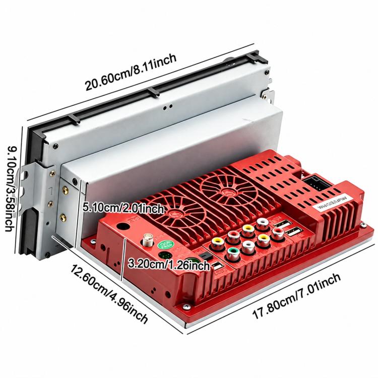 Car MP5 player main control board with red heatsink cooling fan