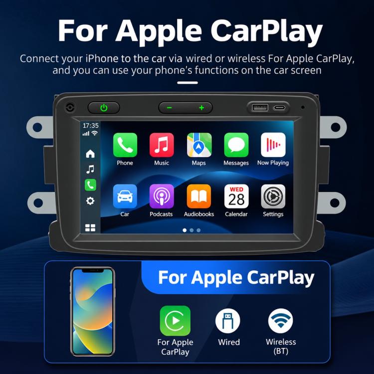 7-inch car MP5 head unit with touchscreen interface for Apple CarPlay
