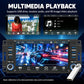 Car MP5 multimedia receiver displaying video playback on a wide touchscreen