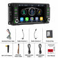 Car MP5 receiver kit contents with antennas, cables, protocol box, and manual