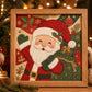 DIY Christmas Fabric Art Painting Kit, 20cm With Frame