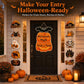 Halloween door hanging decoration set with witch bat top and Trick-or-Treat pumpkin centerpiece.
