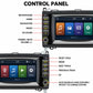 7-inch car MP5 player control panel with touchscreen app shortcuts and knobs