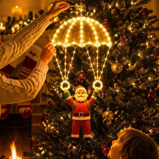 LED Santa Claus Parachute Pendant Light for Indoor and Outdoor Festive Decoration