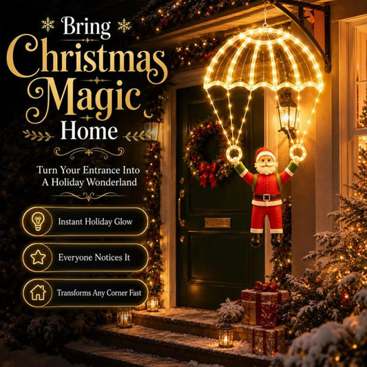LED Santa Claus Parachute Pendant Light for Indoor and Outdoor Festive Decoration