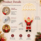 Warm LED Santa parachute pendant light with hanging rings and cable connector