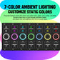 7-color ambient lighting car MP5 head unit with multicolor ring control buttons
