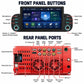Car MP5 player rear panel ports and front buttons diagram