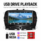 Car MP5 head unit with 7-inch touchscreen showing media playback icons