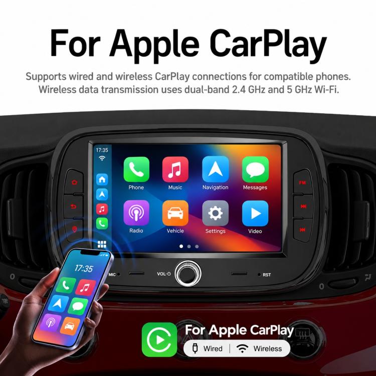 Car MP5 player head unit with colorful app interface screen