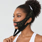 Black and gold geometric lifting mask with chin point and ear opening