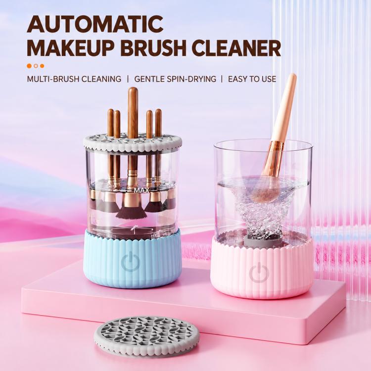 Electrical Makeup Tool Cleaner Brush Cleaning Organizer, ABS Material Pink, ABS Material Blue