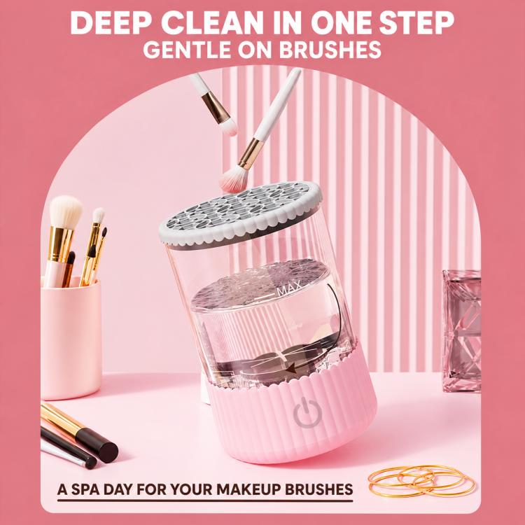 Electrical Makeup Tool Cleaner Brush Cleaning Organizer, ABS Material Pink, ABS Material Blue
