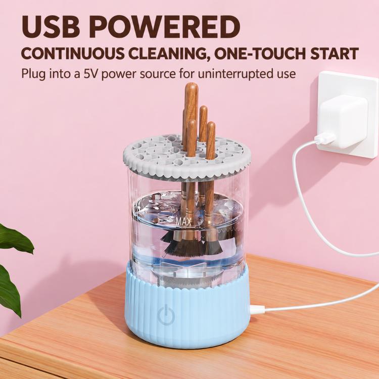 Electrical Makeup Tool Cleaner Brush Cleaning Organizer, ABS Material Pink, ABS Material Blue