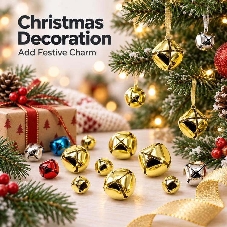 Christmas Trees Metal Cross Jingle Bell Charms, 200 PCS/Pack 6mm, 200 PCS/Pack 8mm, 100 PCS/Pack 10mm, 100 PCS/Pack 12mm, 100 PCS/Pack 13mm, 100 PCS/Pack 15mm, 100 PCS/Pack 18mm, 100 PCS/Pack 20mm, 100 PCS/Pack 25mm, 100 PCS/Pack 27mm, 100 PCS/Pack 30m...