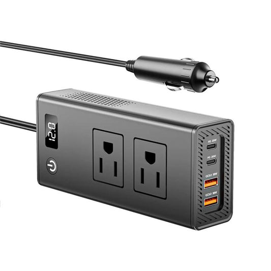 M6800 Car Cigarette Lighter to AC 110V Output, USB-A, Type-C Smart Digital Display Car Inverter, 60cm Cable Length, M6800