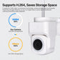 White dome-style WiFi security camera with lens and wall mount