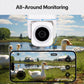 White WiFi security camera with adjustable angle and HD monitor preview