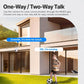 White WiFi security camera mounted outdoors with dual antennas