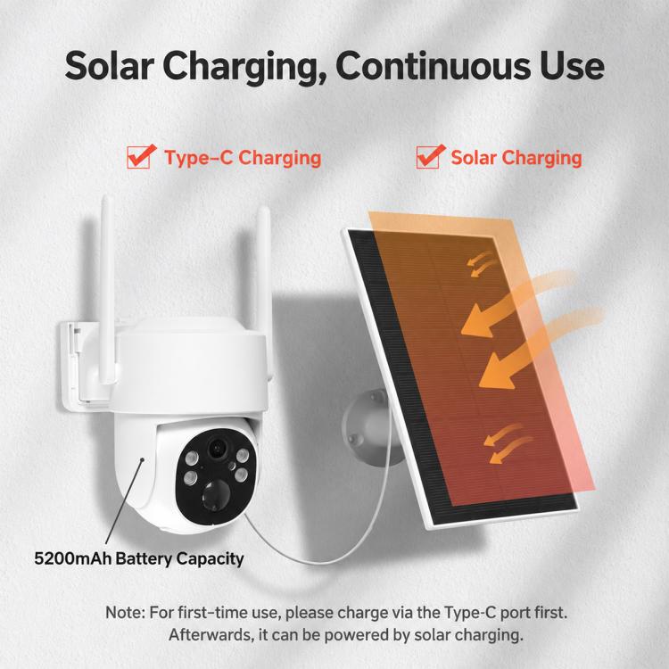 WCM-G20-S Outdoor Security Waterproof Camera, Support Remote Control / Solar Charging