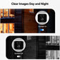 Outdoor night vision security camera with spotlight illumination and front lens