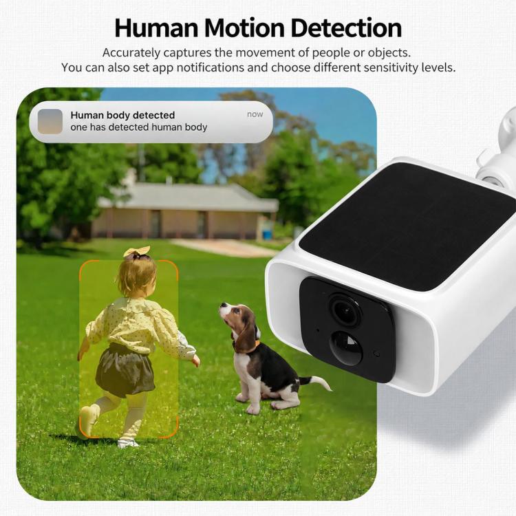 Outdoor security camera with human motion detection and front lens housing