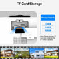 Outdoor security camera with TF card storage slot and selectable capacity options