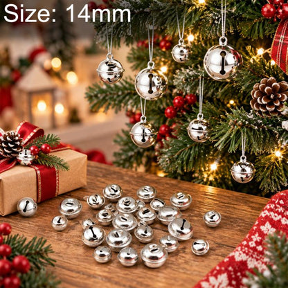 14mm silver electroplated pet bells, round jingle bells with hanging loop.