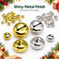 Shiny electroplated bell caps, gold and silver tones, assorted pieces