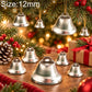 Silver metal open bell trumpet bells with hanging loops, 12mm size