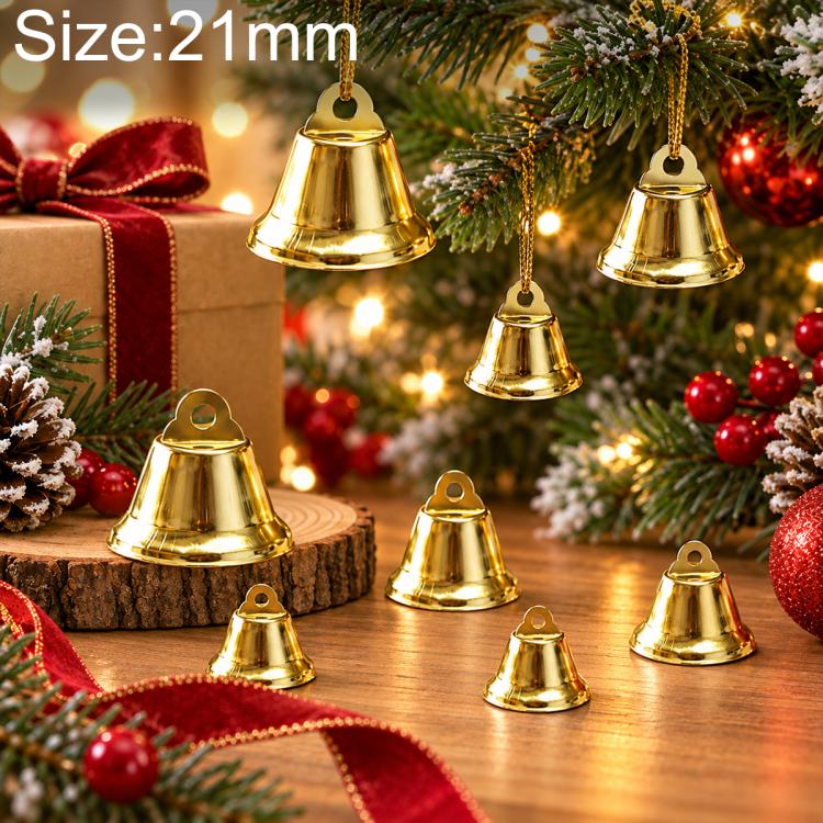 Christmas metal open bell, gold tone, 21mm jingle bell for crafts, 100-pack
